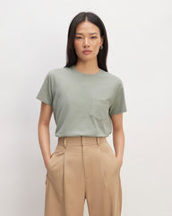 womens-organic-cotton-box-cut-pocket-tee-sage-green | primary