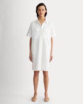 womens-oxford-short-sleeve-shirt-dress-white | primary