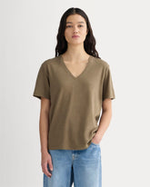womens-slouchy-v-tee-cotton-linen-deep-taupe | primary