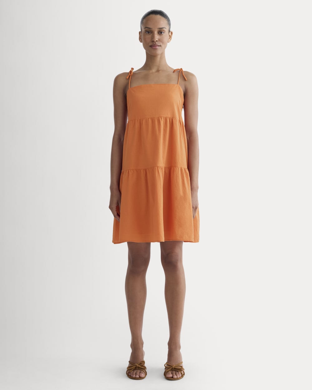 womens-gauze-mini-tiered-dress-soft-orange | primary