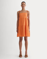 womens-gauze-mini-tiered-dress-soft-orange | primary