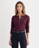 womens-boxy-henley-in-cozy-waffle-heathered-port-royale | primary