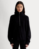 womens-cotton-half-zip-sweater-black | primary