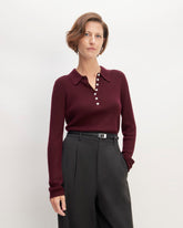womens-ultrafine-merino-ribbed-polo-burgundy | primary
