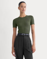 womens-supima-micro-rib-ss-crew-dark-forest | primary