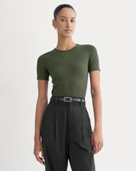 womens-supima-micro-rib-ss-crew-dark-forest | primary