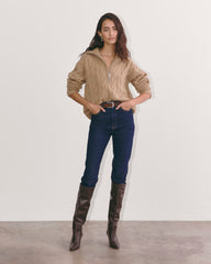 womens-felted-merino-cable-half-zip-oat-melange