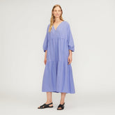 womens-poplin-tiered-dress-cornflower-blue | primary