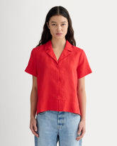 womens-linen-notch-ss-shirt-classic-red | primary