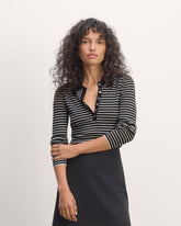 womens-ultrafine-merino-ribbed-polo-black-bone | primary