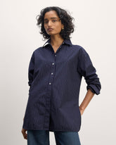 womens-supima-cotton-boyfriend-shirt-navy-shirt | primary