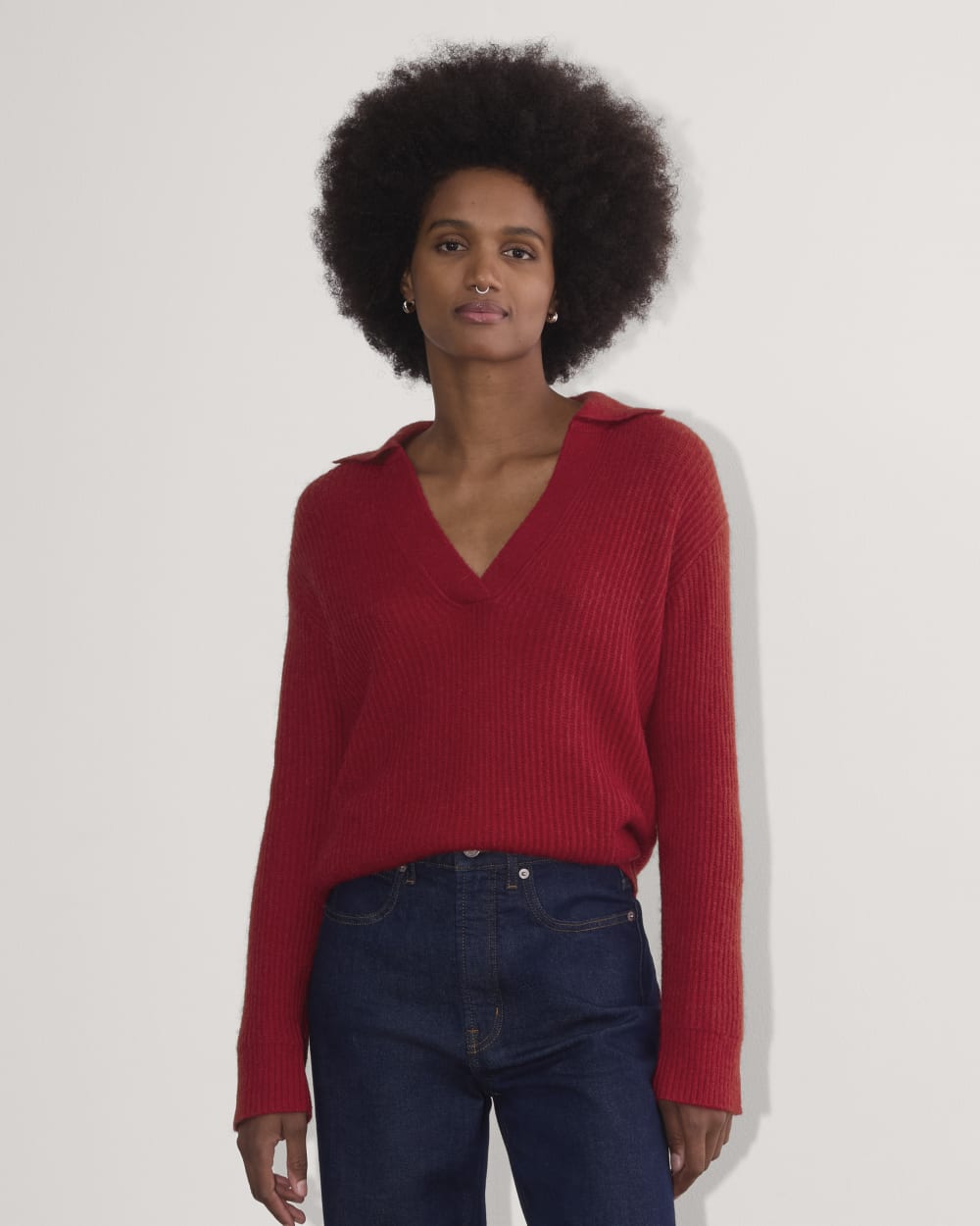 womens-oversized-polo-sweater-alpaca-berry-red | primary