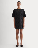 womens-eyelet-mini-shift-dress-black | primary