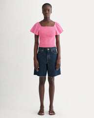 womens-gauze-smocked-top-deep-pink