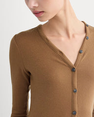 womens-sheer-v-neck-cardigan-butterluxe-toffee