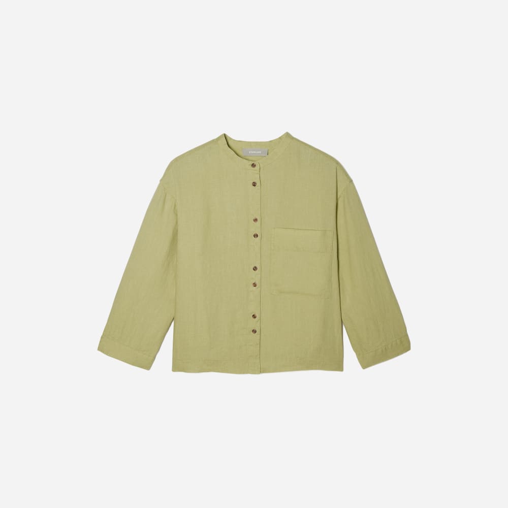 womens-linen-billow-blouse-leek | alt