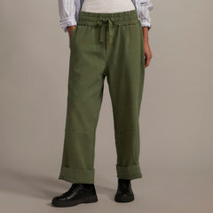 womens-canvas-cotton-pull-on-pant-forest-green | primary