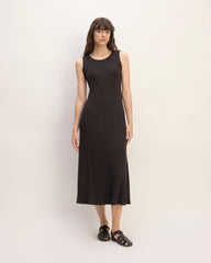 womens-rib-knit-a-line-tank-dress-black | primary