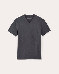 mens-essential-organic-v-tee-uniform-heather-deep-navy | alt