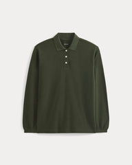 womens-oversized-pique-polo-dark-green | alt