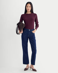 womens-slim-fit-crew-in-cozy-waffle-heathered-port-royale