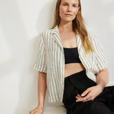 womens-linen-workwear-shirt-black-canvas-tan | primary