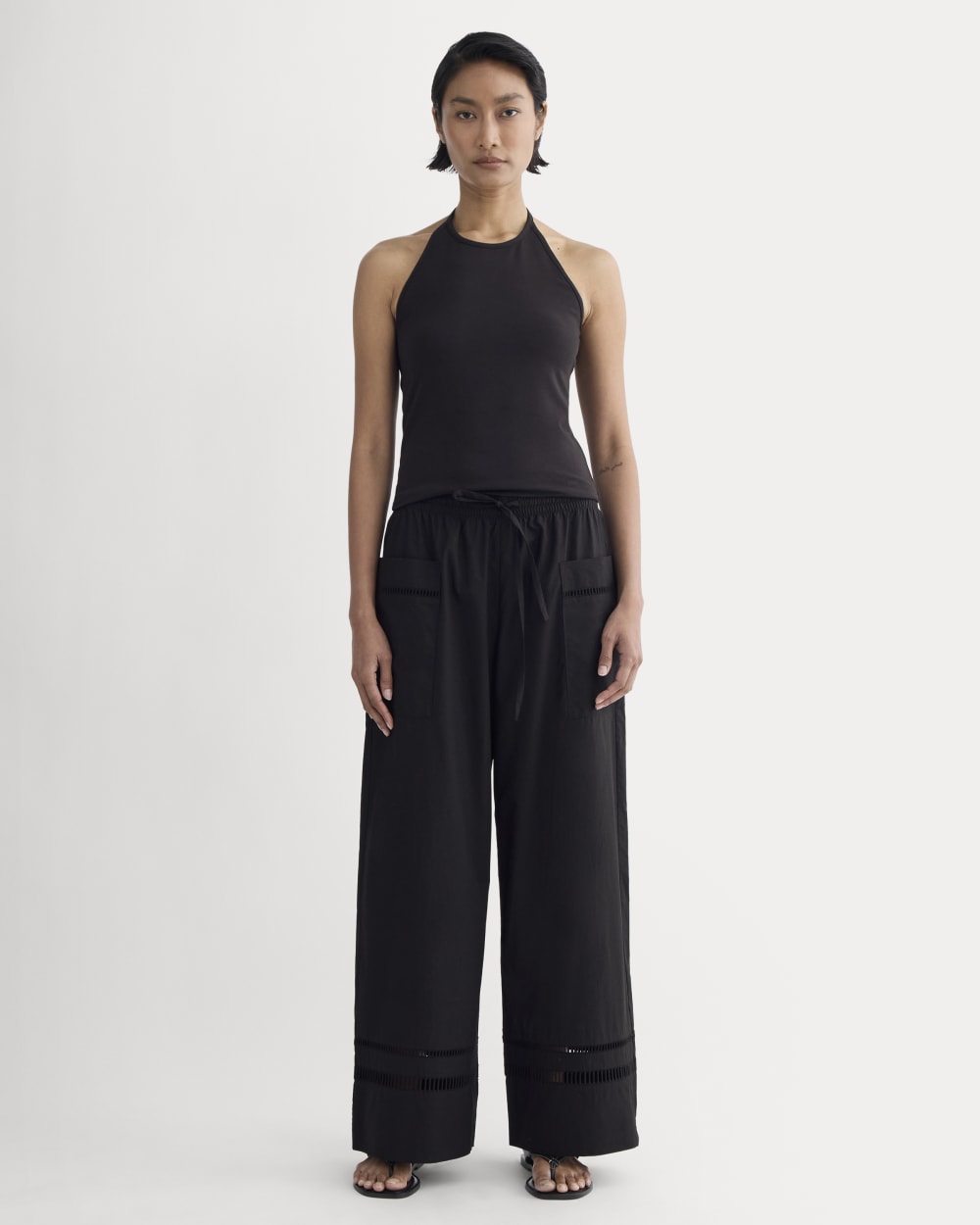 womens-lace-trim-pant-black | primary