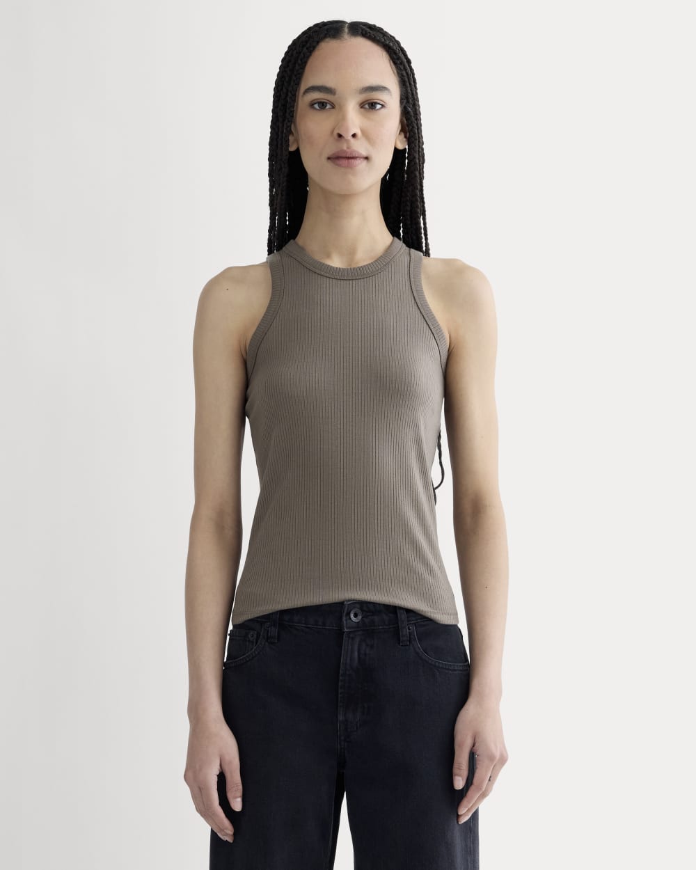 womens-shimmy-cutaway-tank-taupe | primary