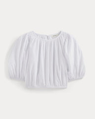 womens-gauze-puff-sleeve-top-white | alt