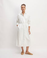 womens-supima-cotton-midi-shirt-dress-white | primary