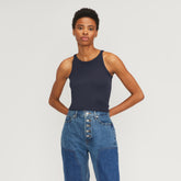 womens-cropped-supima-rib-tank-navy | primary