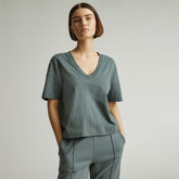 womens-organic-ctn-boxy-v-tee-green-balsam | primary