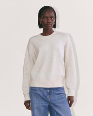 womens-luxe-cotton-cocoon-crew-sweater-heathered-oat | primary