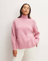 womens-recashmere-oversized-turtleneck-bubblegum | primary