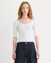 womens-supima-micro-rib-scoop-neck-tee-white | primary