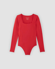 womens-long-sleeve-square-bodysuit-thong-goji-berry | alt