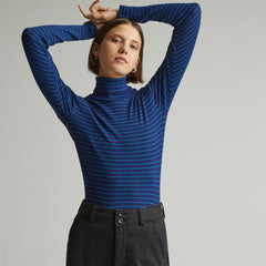 womens-supima-rib-turtleneck-ocean-cavern-horizon-blue | primary