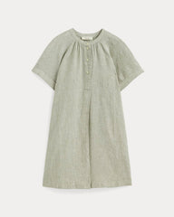 womens-popover-dress-in-linen-oil-green-white | alt
