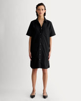 womens-oxford-short-sleeve-shirt-dress-black | primary