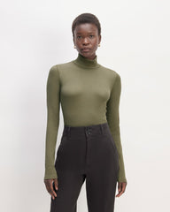 womens-supima-rib-turtleneck-kalamata | primary