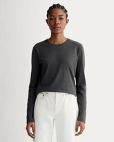 womens-essential-slim-long-sleeve-crew-heathered-soot | primary