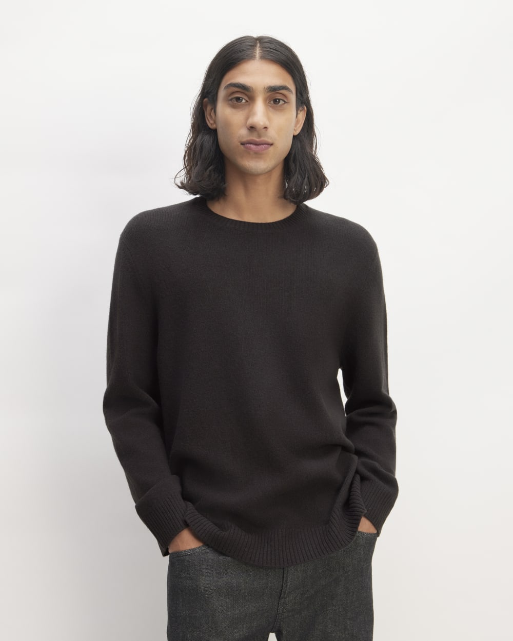 mens-felted-merino-crew-neck-sweater-black | primary