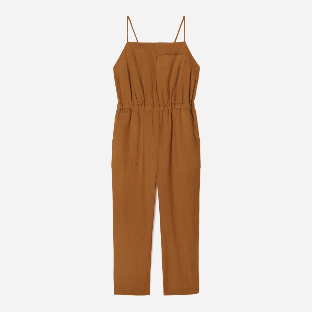 womens-linen-shoestring-jumpsuit-tawny-brown | alt