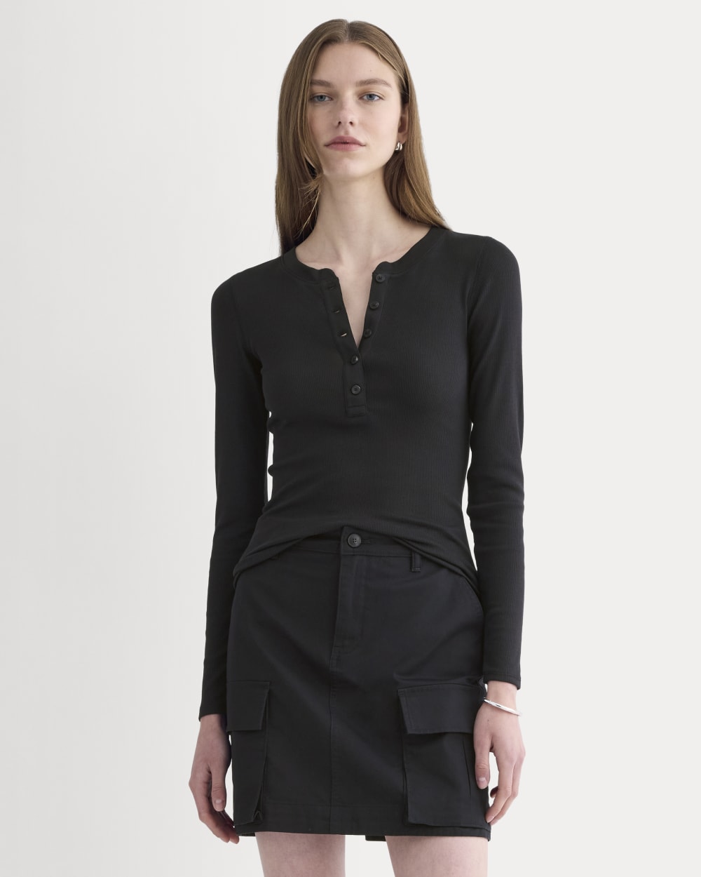 womens-luxe-rib-henley-black | primary