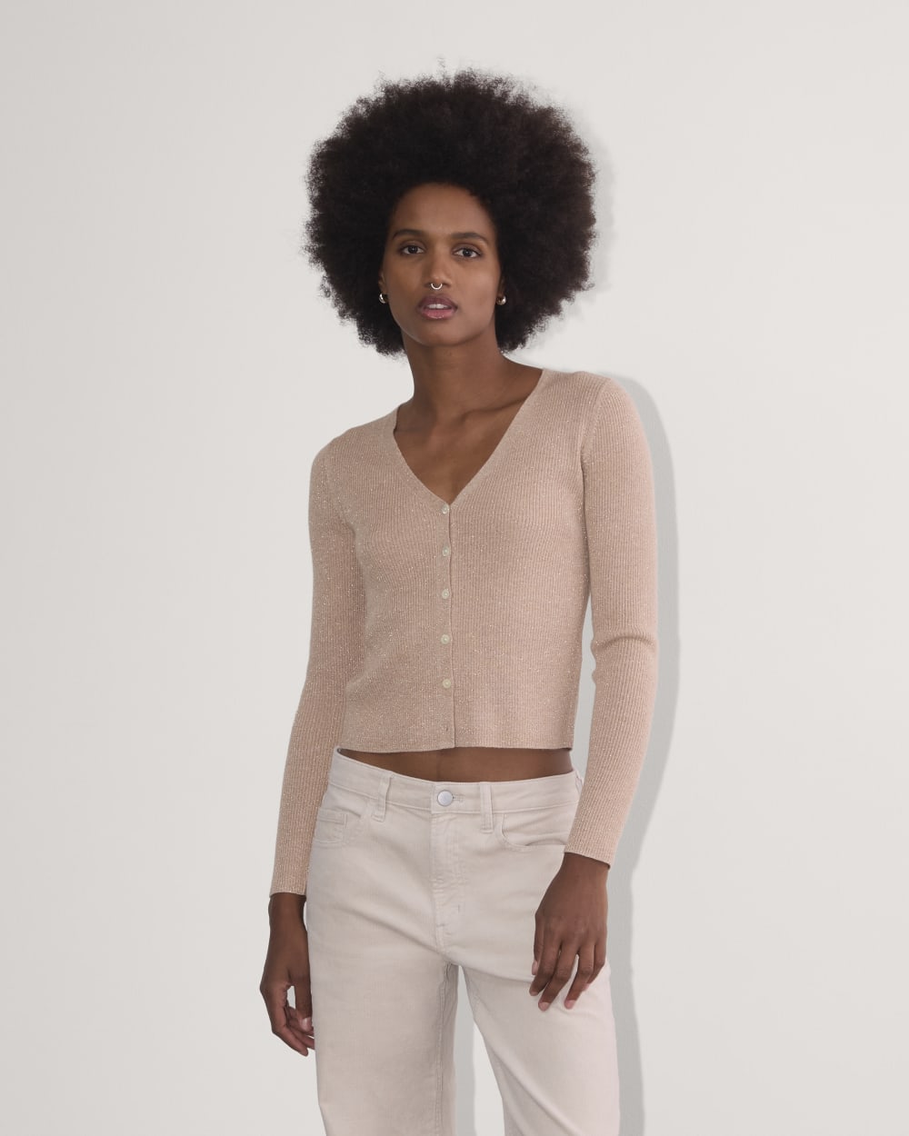 womens-lurex-merino-ribbed-cardigan-rose-gold | primary
