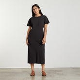 womens-organic-maxi-tee-dress-black | primary