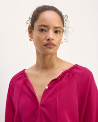 womens-tencel-gathered-shirt-red-currant