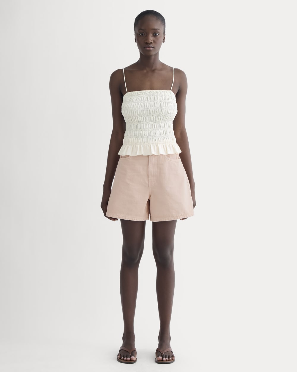 womens-a-line-denim-short-garment-dyed-pink | primary