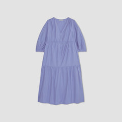 womens-poplin-tiered-dress-cornflower-blue | alt