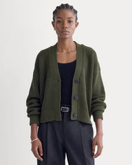 womens-organic-cotton-relaxed-cardigan-dark-green | primary